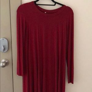 red long sleeve dress